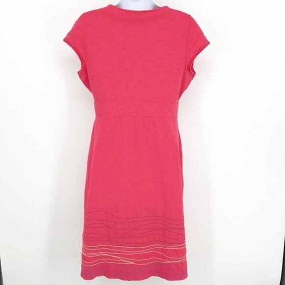 Boden Cap Sleeve Pink with multi Color Stitching Detail Size 6 - Picture 13 of 13